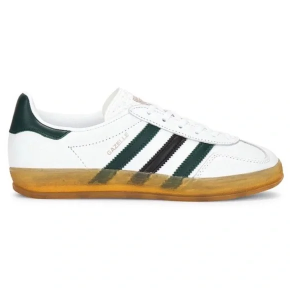 Adidas Originals Gazelle Indoor Sneakers – White & Green – Women’s 9 - Picture 1 of 7